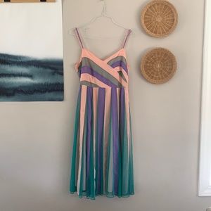 EUC ASOS Tulle Bodice Cord Strap Midi Dress